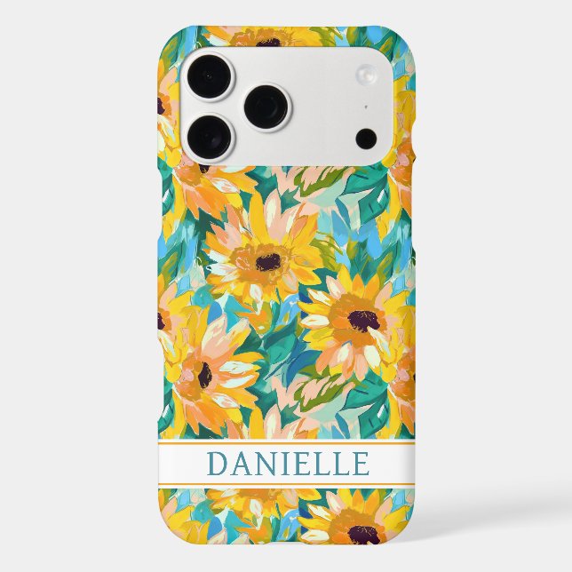 Colourful Sunflower Painting Monogrammed (Back)