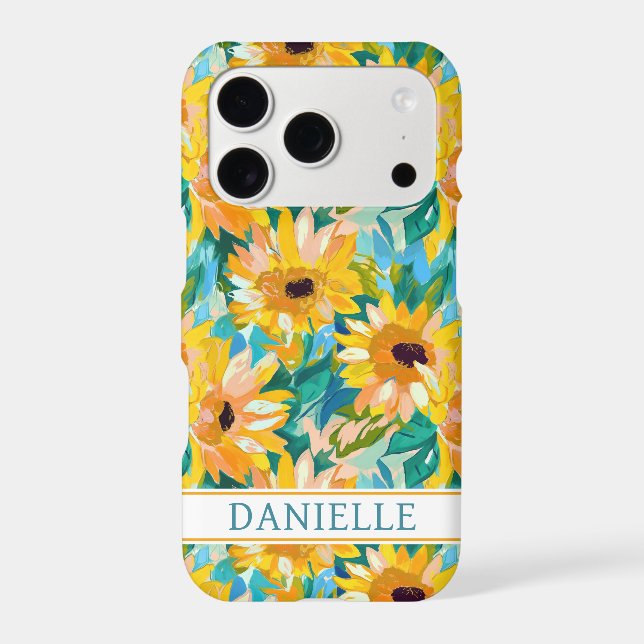 Colourful Sunflower Painting Monogrammed (Back)