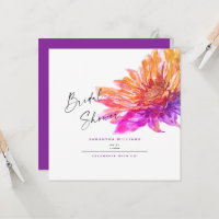 Colourful Sunflower Purple Bridal Shower Square