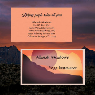 Colourful Sunrise Yoga Instructor Business Card 