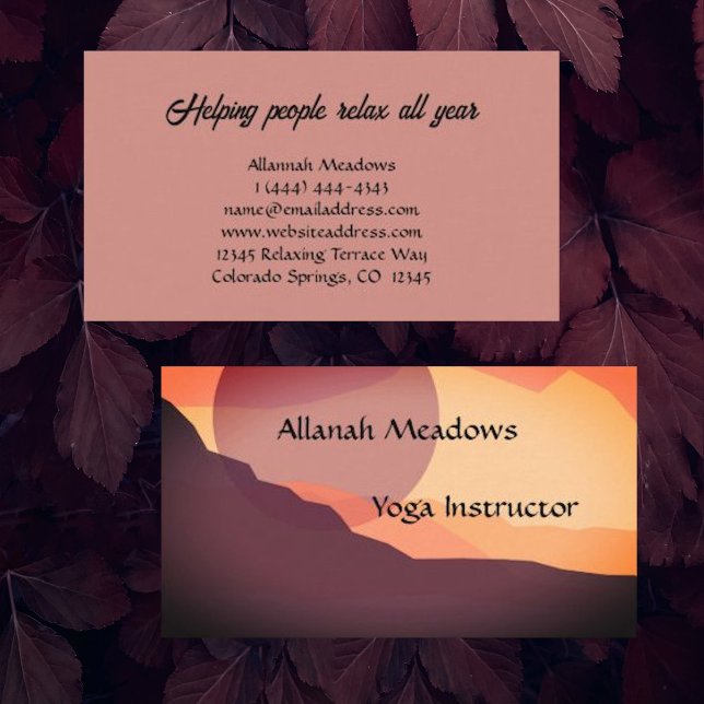 Colourful Sunrise Yoga Instructor Business Card  (Creator Uploaded)