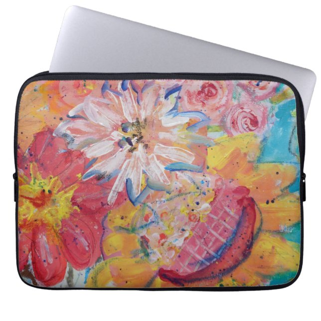 Colourful Suns by Lydia's Art Sangria Laptop Sleeve (Front)