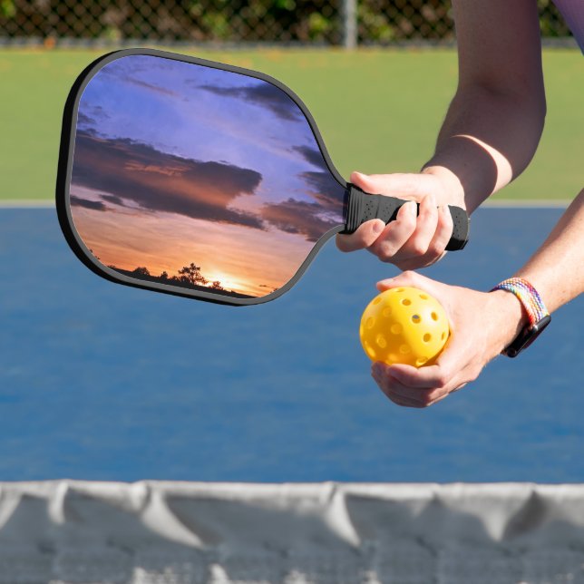Colourful Sunset by Shirley Taylor Pickleball Paddle (Insitu)