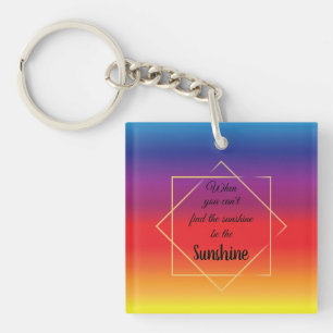 colourful sunset colours with inspirational quote key ring