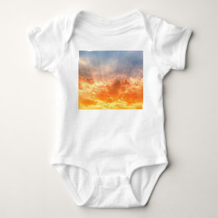 Colourful sunset: fiery sky twilight. baby bodysuit
