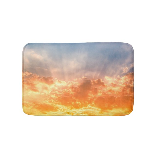 Colourful sunset: fiery sky twilight. bath mat (Front)