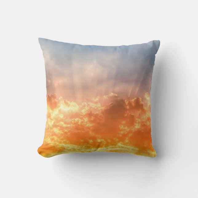 Colourful sunset: fiery sky twilight. cushion (Front)
