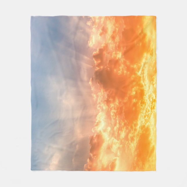 Colourful sunset: fiery sky twilight. fleece blanket (Front)