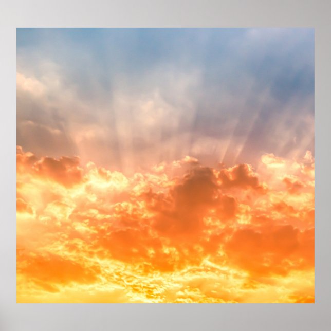 Colourful sunset: fiery sky twilight. poster (Front)