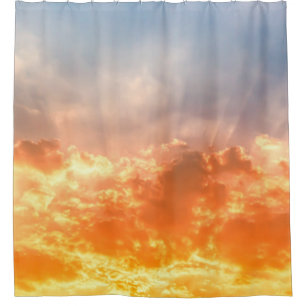 Colourful sunset: fiery sky twilight. shower curtain