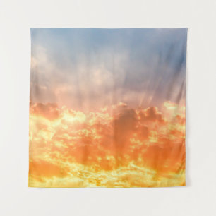 Colourful sunset: fiery sky twilight. tapestry