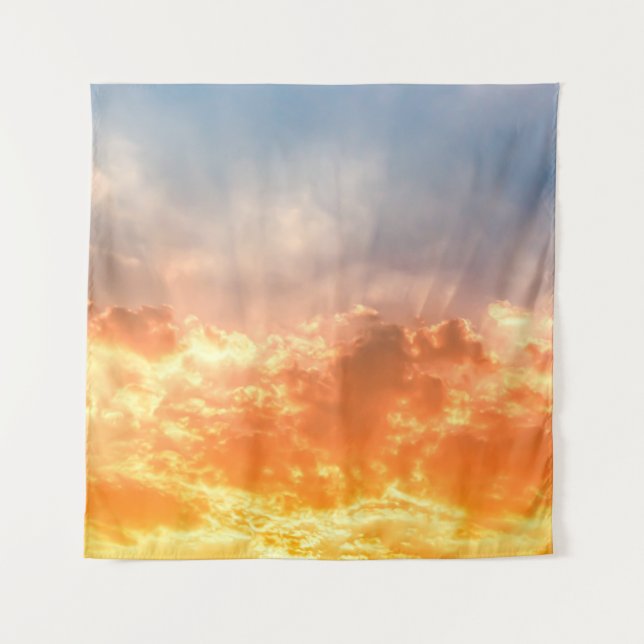 Colourful sunset: fiery sky twilight. tapestry (Front)