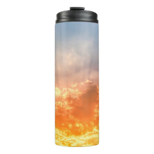 Colourful sunset: fiery sky twilight. thermal tumbler