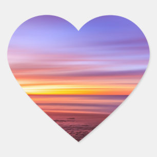 Colourful sunset heart sticker