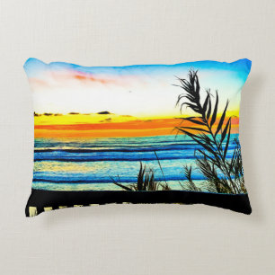 Colourful Sunset in Cardiff Decorative Cushion