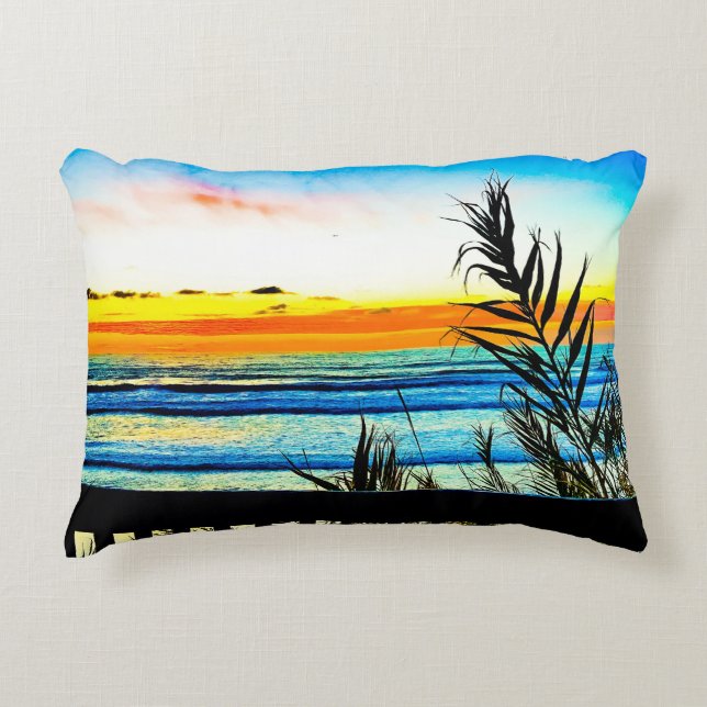 Colourful Sunset in Cardiff Decorative Cushion (Front)