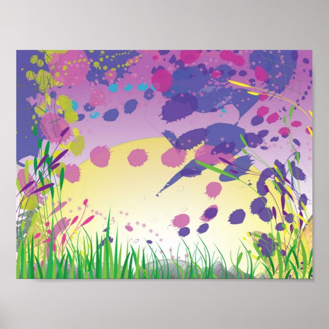 Colourful sunset landscape poster (Front)