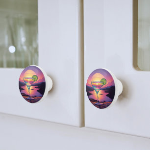 Colourful Sunset Margarita  Ceramic Knob