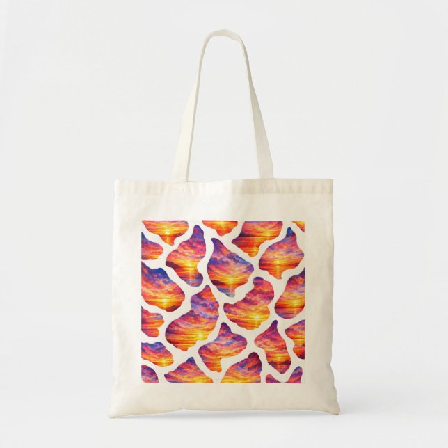 Colourful Sunset Ocean Pattern Tote Bag (Front)