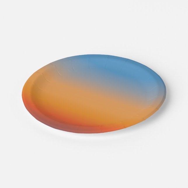 Colourful Sunset Orange Paper Plate (Angled)