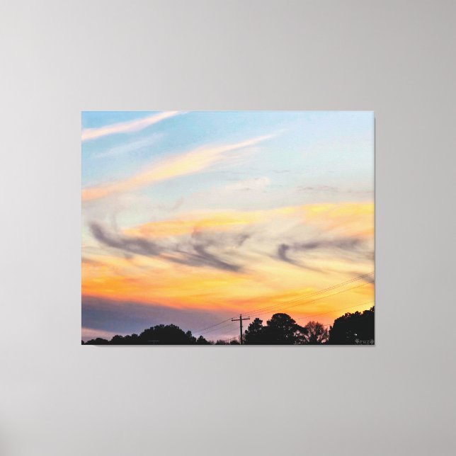 Colourful Sunset Over Trees Canvas Print (Front)
