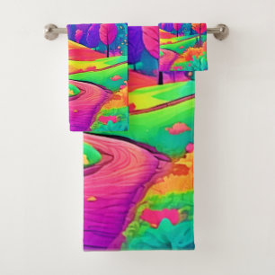 Colourful Sunset View Bath Towel Set