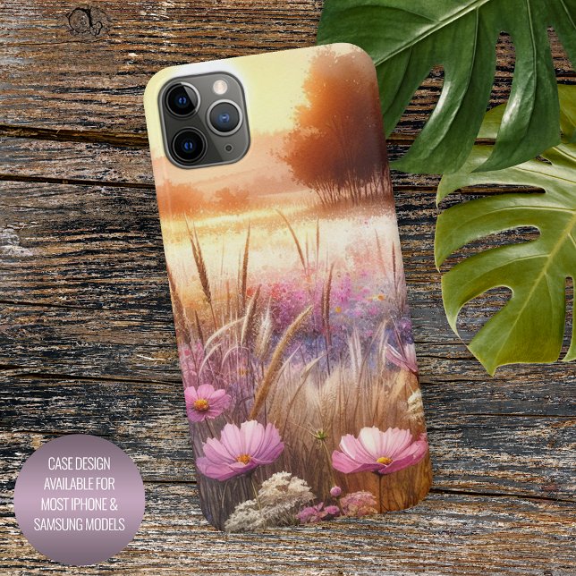 Colourful Sunset Wildflowers Floral Watercolor Art iPhone Case (Creator Uploaded)