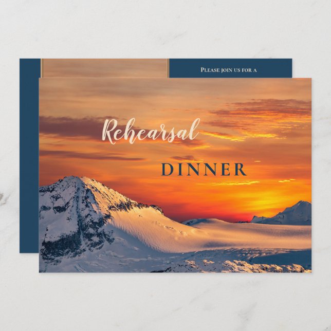 Colourful Sunset Winter Rehearsal Dinner Invitatio Invitation (Front/Back)