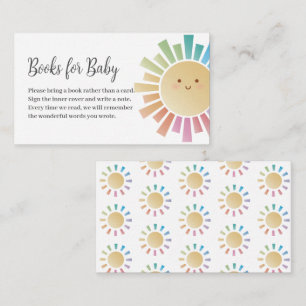 Colourful Sunshine Baby Shower Books For Baby Enclosure Card