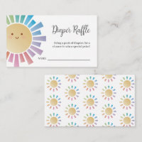 Colourful Sunshine Baby Shower Diaper Raffle Ticke