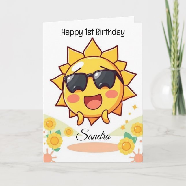 Colourful  Sunshine Happy Birthday Card (Front)