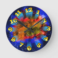Colourful Supernova With Flying Numbers