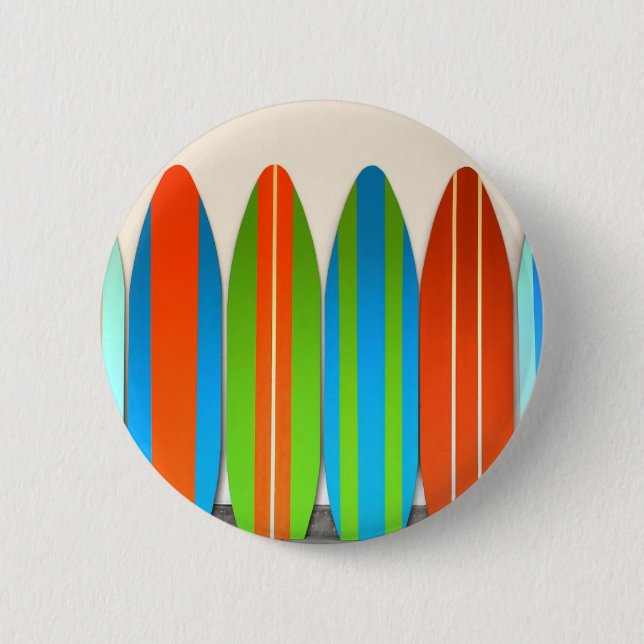Colourful Surfboard Pattern Deisgn 6 Cm Round Badge (Front)