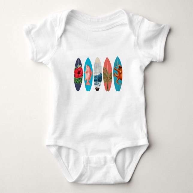 Colourful Surfboards Baby Bodysuit (Front)