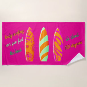Colourful Surfboards Body Surfing Beach Towel