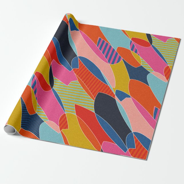 Colourful surfboards wrapping paper (Unrolled)