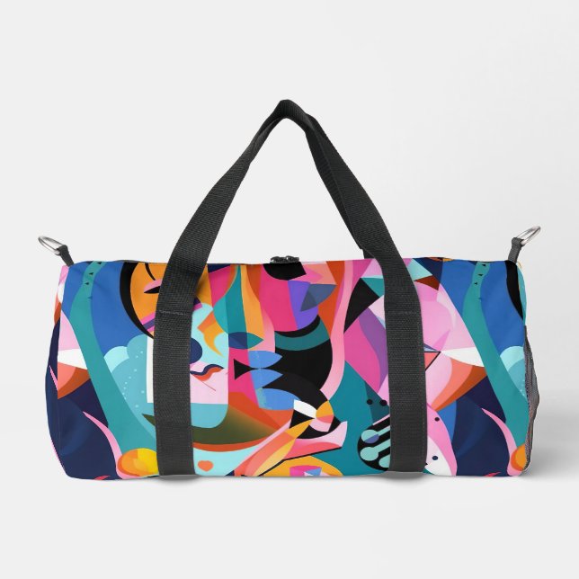 Colourful Surreal Abstract Pattern Duffle Bag (Front)