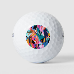 Colourful Surreal Abstract Pattern Golf Balls
