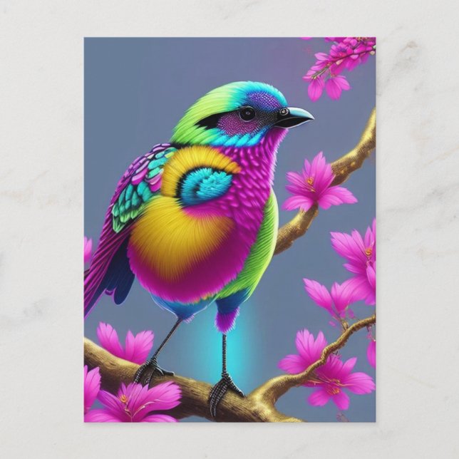 Colourful Surreal Bird Postcard (Front)