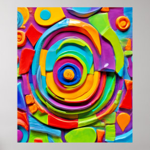 Colourful Surreal Sculpture Play Poster