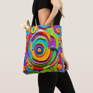 Colourful Surreal Sculpture Play Tote Bag