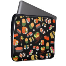 Colourful Sushi on Black Background