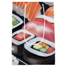 Colourful Sushi on Black Platter