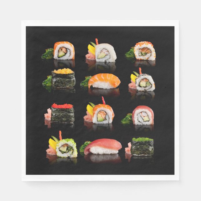 Colourful Sushi Photo  Napkin (Front)