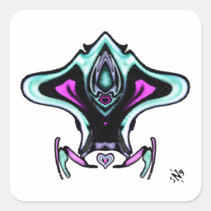 Colourful swallow jet plane v1 square sticker