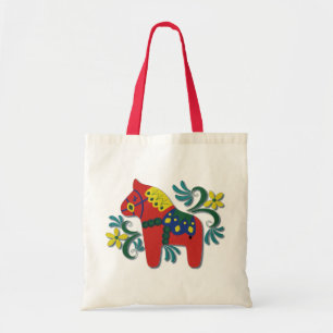 Colourful Swedish Dala Horse Tote Bag