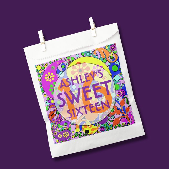 Colourful Sweet 16 Birthday  Favour Bags (Creator Uploaded)