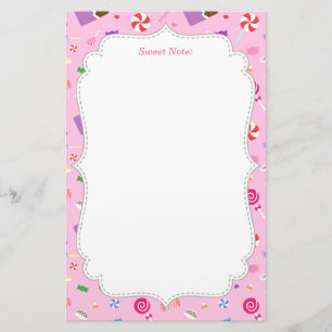 Colourful Sweet Candy Pattern For Girls Stationery