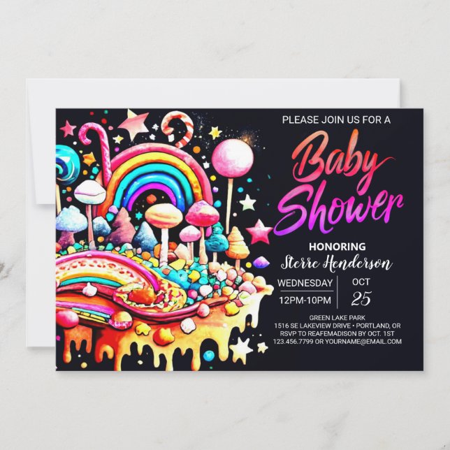  Colourful Sweet Celebration Baby Shower Invitation (Front)
