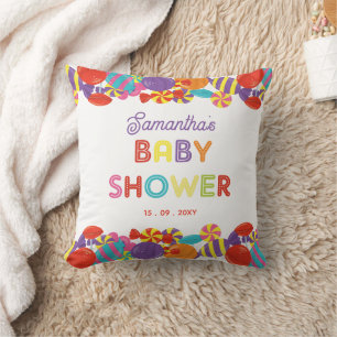 Colourful Sweet Fun Candy Baby Shower Cushion